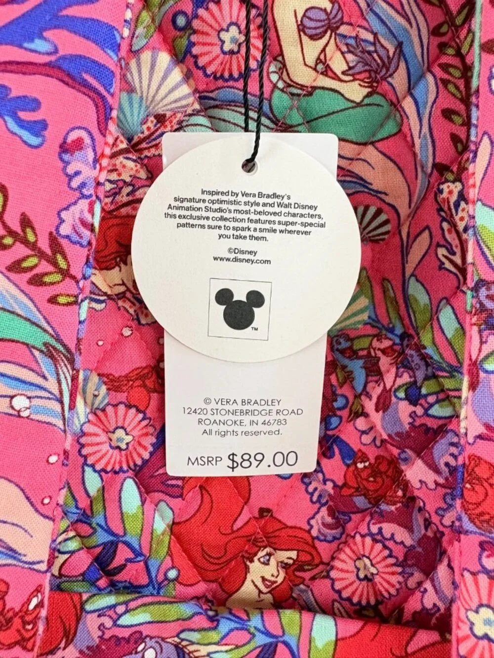 Vera Bradley Disney Ariel's Pink Lagoon Large Backpack NWT